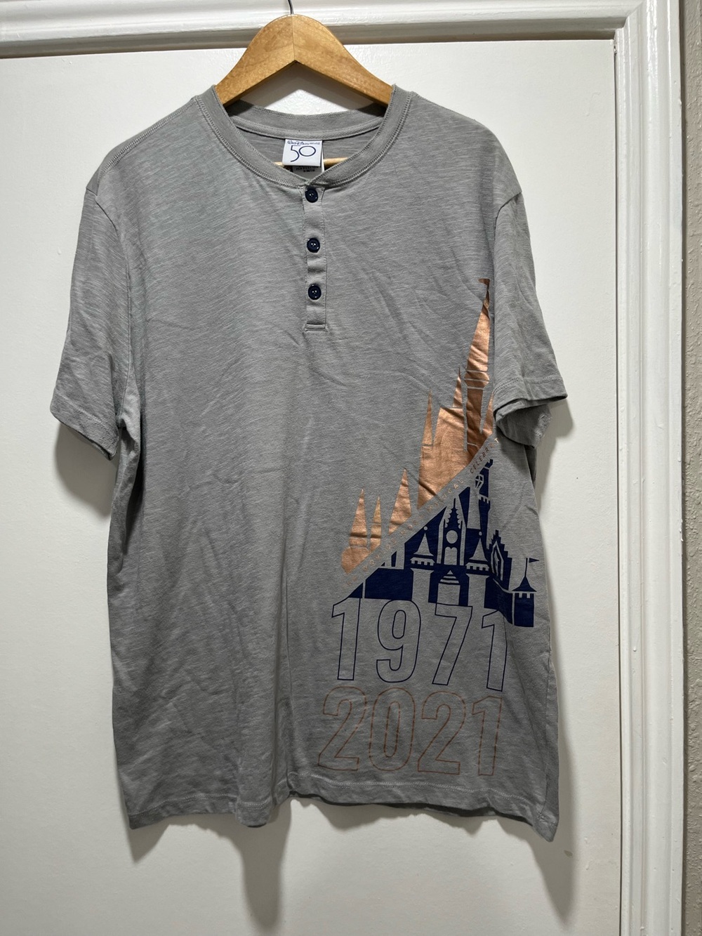 Walt Disney World 50th Anniversary shirt men’s Henley